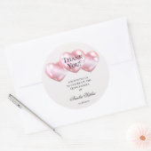 Roze Ballons Quinceañera Verjaardag Dank u Ronde Sticker (Envelop)