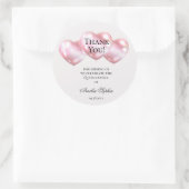Roze Ballons Quinceañera Verjaardag Dank u Ronde Sticker (Tas)