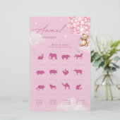 Roze Ballons Teddy Bear Dier Zwangerschap Spel (Staand voorkant)