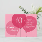 Roze ballonvaarzen Vervroegde dag Kaart (Staand voorkant)