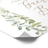 Roze Balloon Baby shower Gastenboek teken Poster (Hoek)