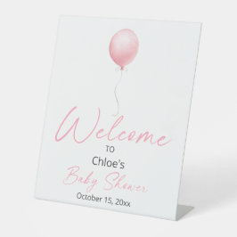 Roze Balloon Baby shower Welkom Reclamebord Met Voetstuk
