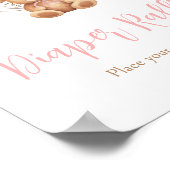 Roze Balloon Boho Beer Baby shower Luier Raffle Poster (Hoek)