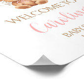 Roze Balloon Boho Beer Baby shower Welkom Poster (Hoek)