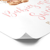 Roze Balloon Boho Beer Baby's zijn zoet Poster (Hoek)