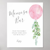 Roze Balloon Mimosa Bar Baby shower Game Poster (Voorkant)