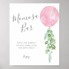 Roze Balloon Mimosa Bar Baby shower Game Poster