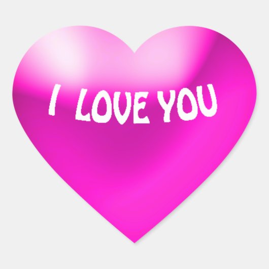 Roze Balloon Style Heart Sticker (Voorkant)