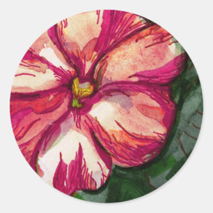 Roze Balsam Flower Art Ronde Sticker