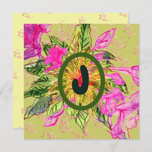 Roze Balsam Flowers Bouquet & Letter (Voorkant / Achterkant)