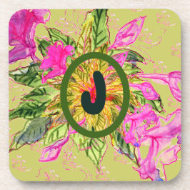 Roze Balsam Flowers Bouquet & Letter Bier Onderzetter