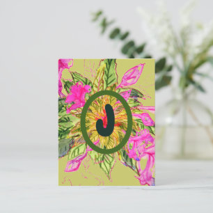 Roze Balsam Flowers Bouquet & Letter Briefkaart