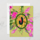 Roze Balsam Flowers Bouquet & Letter Briefkaart (Voorkant / Achterkant)