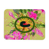 Roze Balsam Flowers Bouquet & Letter Magneet (Horizontaal)