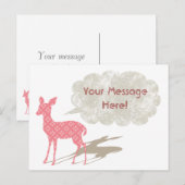 Roze Bambi All Occasion Custom Briefkaart (Voorkant / Achterkant)