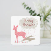 Roze Bambi Baby shower Inviation Kaart (Staand voorkant)