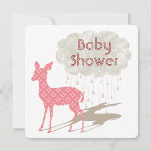 Roze Bambi Baby shower Inviation Kaart