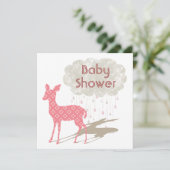 Roze Bambi-Baby shower Kaart (Staand voorkant)