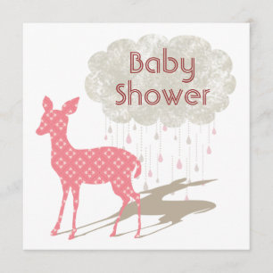 Roze Bambi-Baby shower Kaart