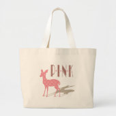 Roze Bambi Design Bag Grote Tote Bag (Voorkant)