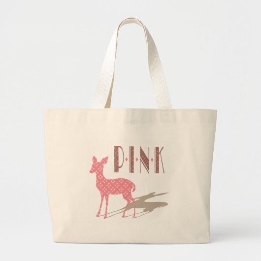 Roze Bambi Design Bag Grote Tote Bag (Voorkant)