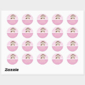 Roze Bambino Meisje Aap Retouradres Stickers (Vel)