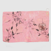 Roze Bamboe Golfhanddoek (Horizontaal)