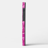 Roze bamboe gras op magenta patroon met monogram Case-Mate iPhone case (Achterkant / Links)