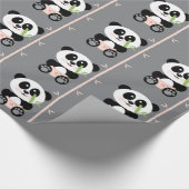 Roze Bamboe Panda in Diapers Cadeaupapier (Hoek)