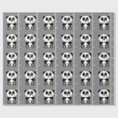 Roze Bamboe Panda in Diapers Cadeaupapier (Vlak)