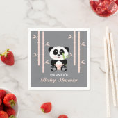 Roze Bamboe Panda in Luiers Baby shower servetten (Insitu)