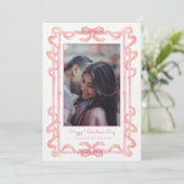 Roze Bamboe Tuin Valentijn Foto Feestdagenkaart (Staand voorkant)