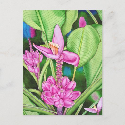 Roze Bananas Briefkaart (Voorkant)
