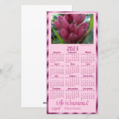 roze bananen feestdagenkaart (Voorkant / Achterkant)