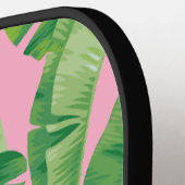 Roze Bananenbladeren Pickleball Paddle (Links Detail)