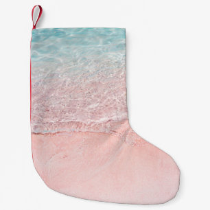 Roze band en plashgolf kleine kerstsok