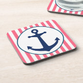 Roze band en zeemanker bier onderzetter (Linkerzijde)