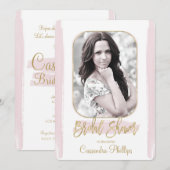 Roze band Gold Minimal modern Vrijgezellenfeest Kaart (Voorkant / Achterkant)