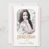 Roze band Gold Minimal modern Vrijgezellenfeest Kaart (Voorkant)