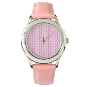 Roze band met hartvormig design polshorloge horloge