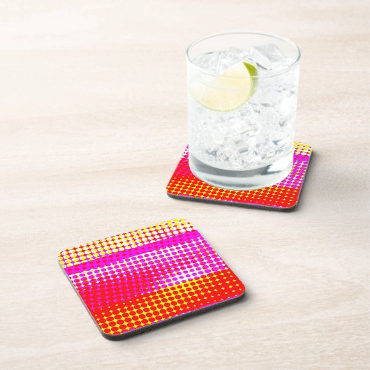 Roze band patroon bier onderzetter (Rechterzijde)