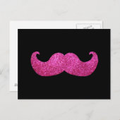 Roze band snor (Faux Glitter Graphic) Briefkaart (Voorkant / Achterkant)