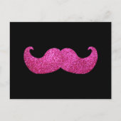 Roze band snor (Faux Glitter Graphic) Briefkaart (Voorkant)