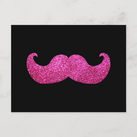 Roze band snor (Faux Glitter Graphic) Briefkaart (Voorkant)
