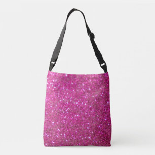 Roze band, sparkle en glitter crossbody tas