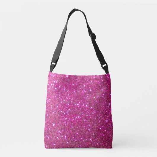 Roze band, sparkle en glitter crossbody tas (Achterkant)