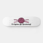 Roze band van garen en haakhaken persoonlijk skateboard (Horizontaal)