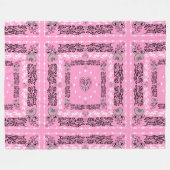 Roze Bandana Fleece Deken (Voorkant (Horizontaal))
