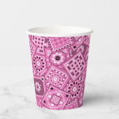 Roze Bandanna Print Papieren Bekers (Achterkant)