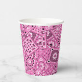 Roze Bandanna Print Papieren Bekers (Rechts)